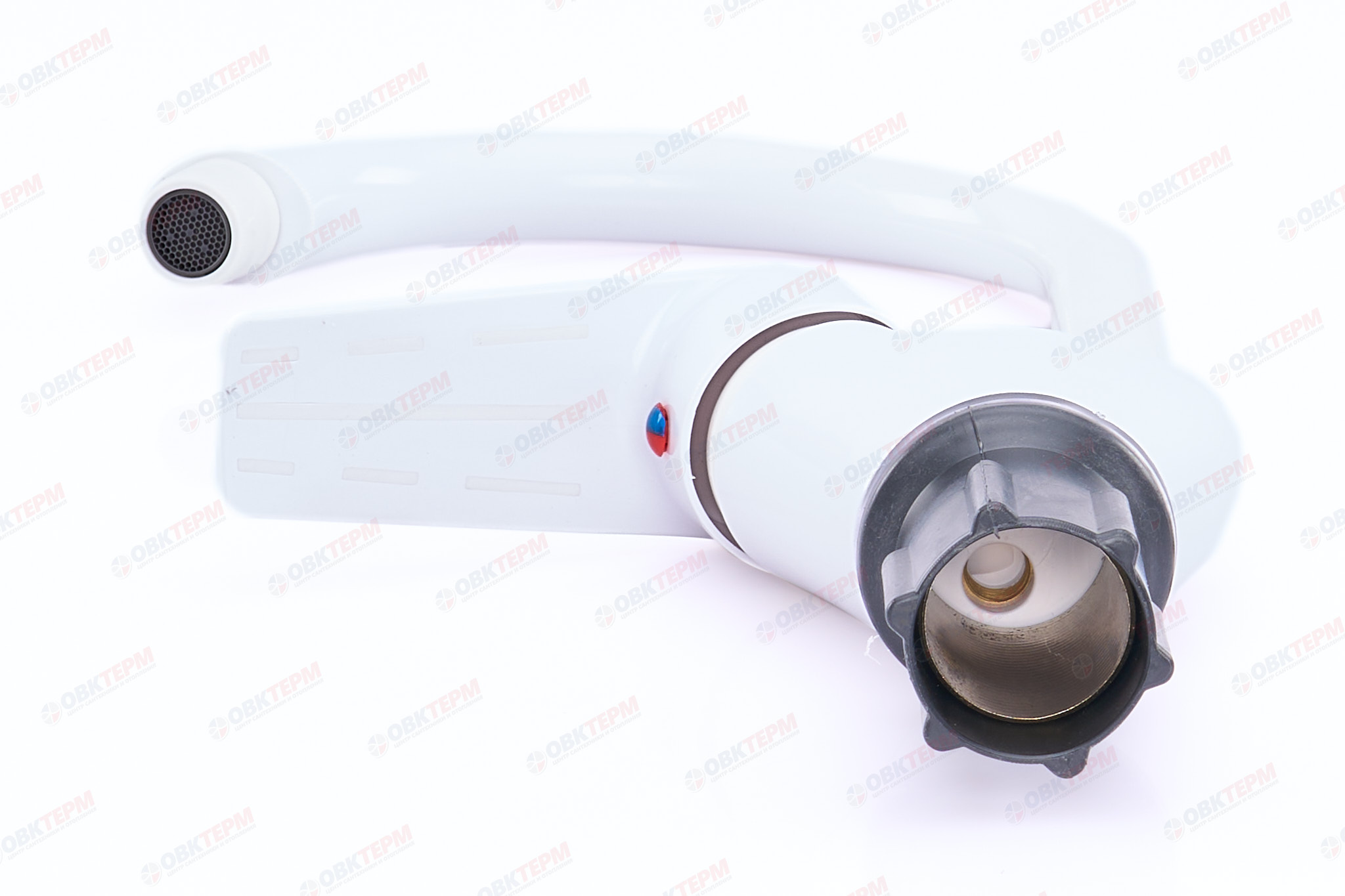 Смеситель д/кухни PLAMIX Oscar-011 White, (гайка, Ø35, без подводки) (30шт/ящ) - Изображение №4