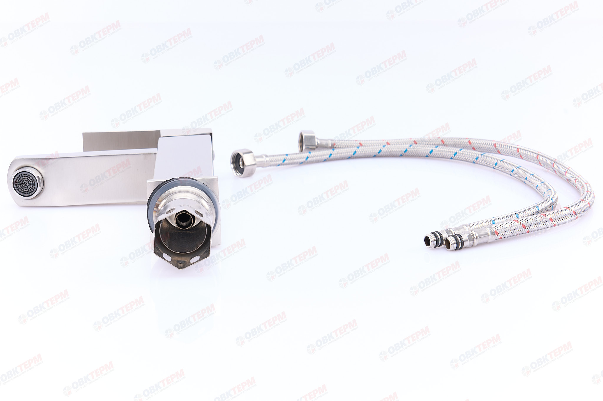 Смеситель д/умывальника нерж/сталь ZERIX - KUB-001   (катридж 35мм, на ГАЙКЕ)  10 шт/ящ - Изображение №4