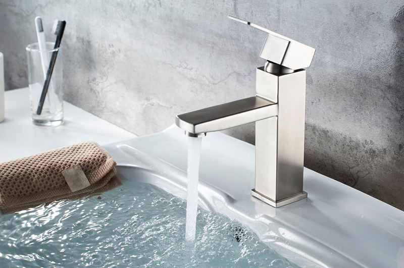 Смеситель д/умывальника нерж/сталь ZERIX - KUB-001   (катридж 35мм, на ГАЙКЕ)  10 шт/ящ - Изображение №2