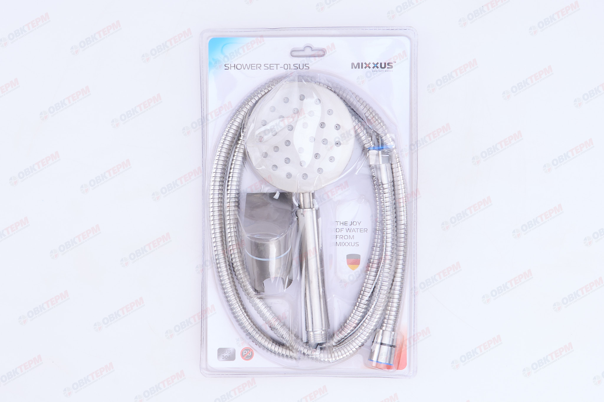 Душевой набор MIXXUS SHOWER SET-01 (шланг, лейка, кронштейн) из нерж.стали (60 шт/ящ) - Изображение №5
