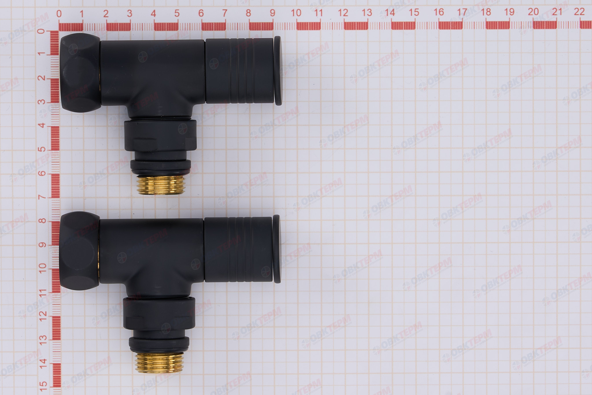 Кран  вентильный  с американкой   TIM   3/4"В - 1/2"Н  угловой, круглый,черный   (1пара/20ящ) - Изображение №5