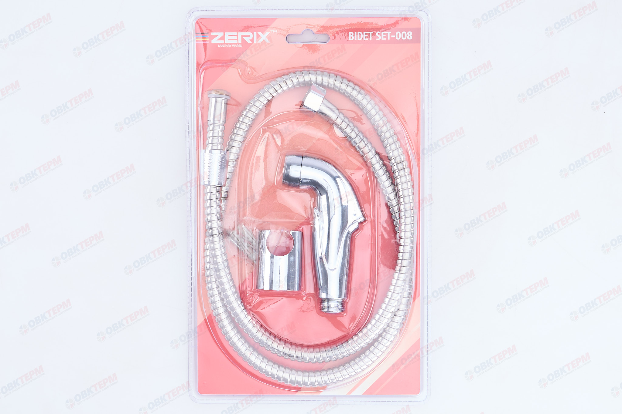 Набор д/гигиен.душа ZERIX BIDET SET-008 (шланг, лейка, кронштейн) (40 шт/ящ) - Изображение №5