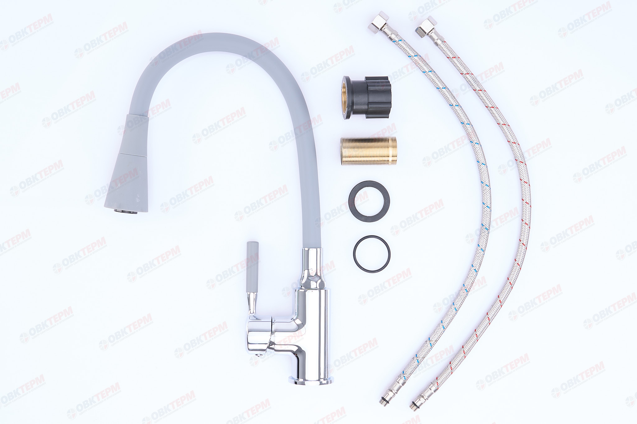 Смеситель д/кухни REFLECTOR ZERIX ATRIUM-011 LR4199-9 (серый+хром) (10 шт/ящ) - миниатюра №4