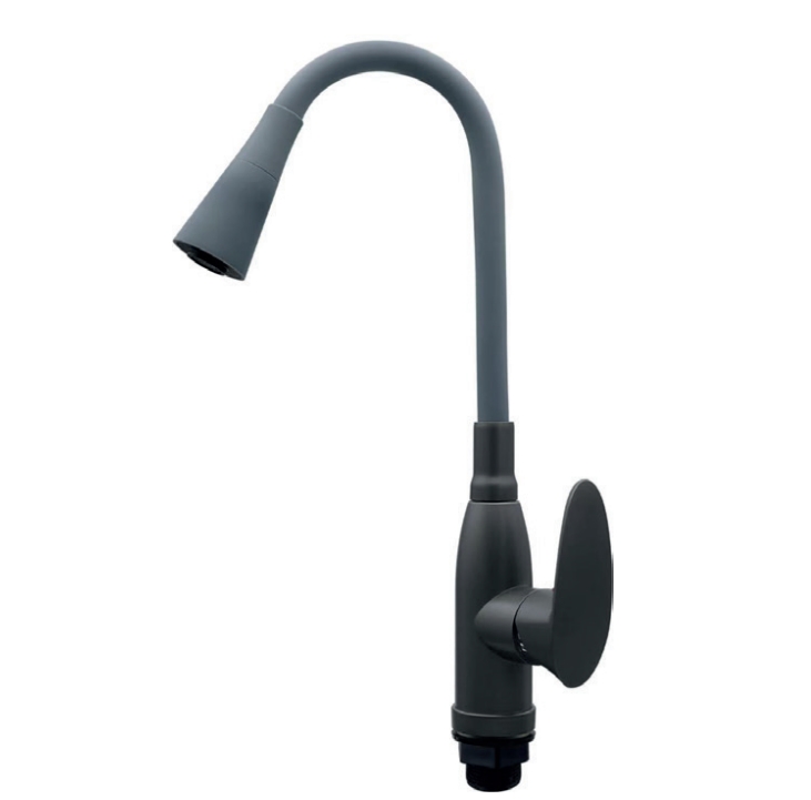 Смеситель д/кухни PLAMIX CEZAR-011-B SET GRAPHITE REFL.GRAY (20 шт/ящ) - изображение №1