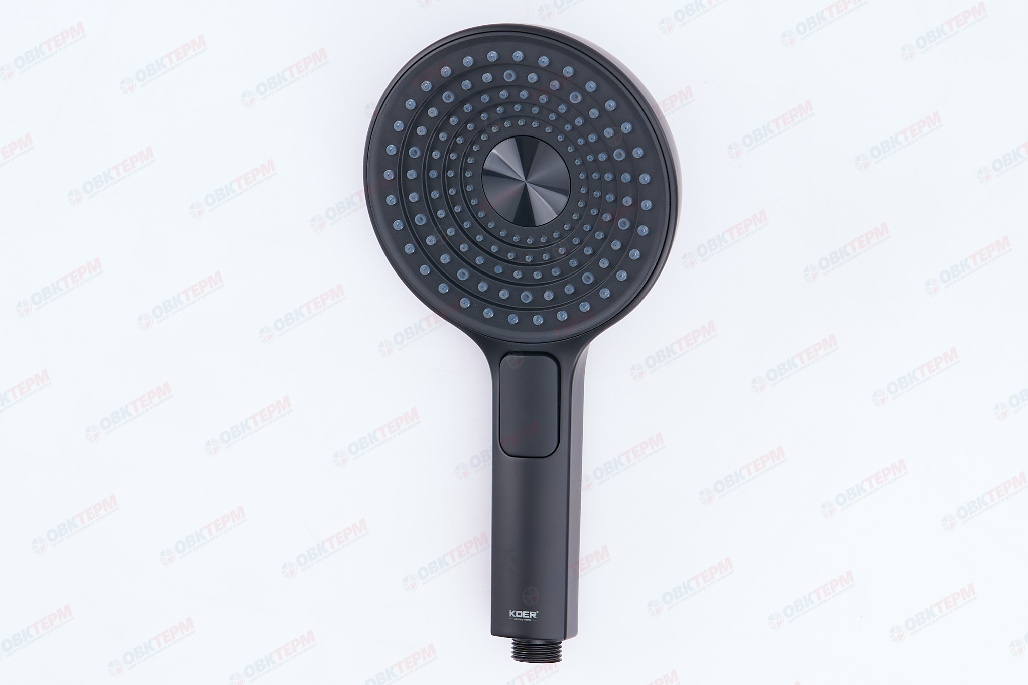 Лейка д/душа ручная KOER KP-0403-05 (3 режима, цвет ЧЕРНЫЙ) 130мм (30 шт/ящ) - Изображение №1
