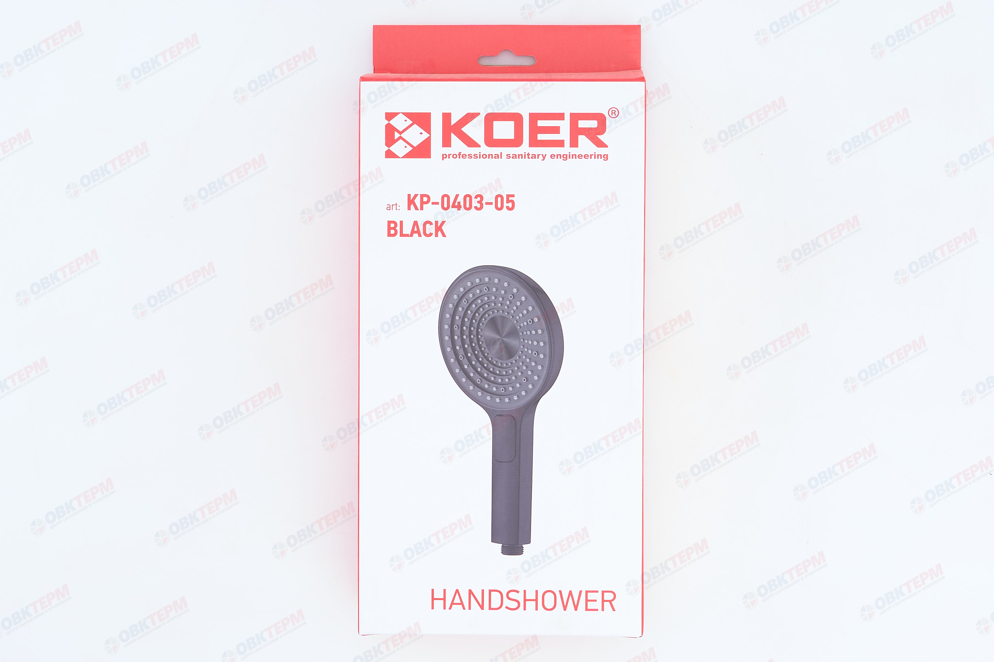 Лейка д/душа ручная KOER KP-0403-05 (3 режима, цвет ЧЕРНЫЙ) 130мм (30 шт/ящ) - миниатюра №6