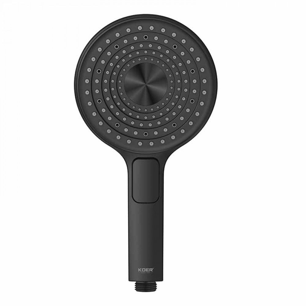 Лейка д/душа ручная KOER KP-0403-05 (3 режима, цвет ЧЕРНЫЙ) 130мм (30 шт/ящ) - Изображение №2