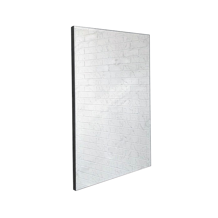 Зеркало  700х1000  с фацетом в черном алюм профиле, универс. крепл. КЗСК - изображение №1