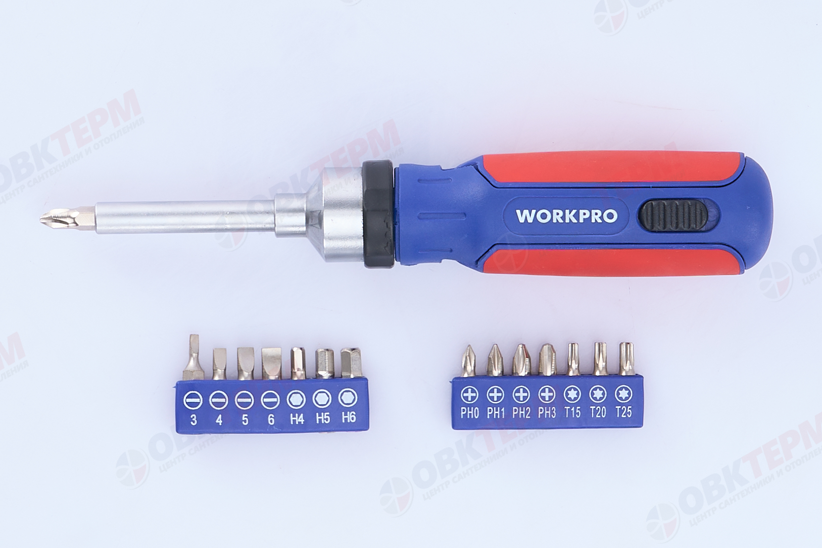 Отвертка с трещоткой и набором бит 15 в 1 WORKPRO, Китай - миниатюра №10