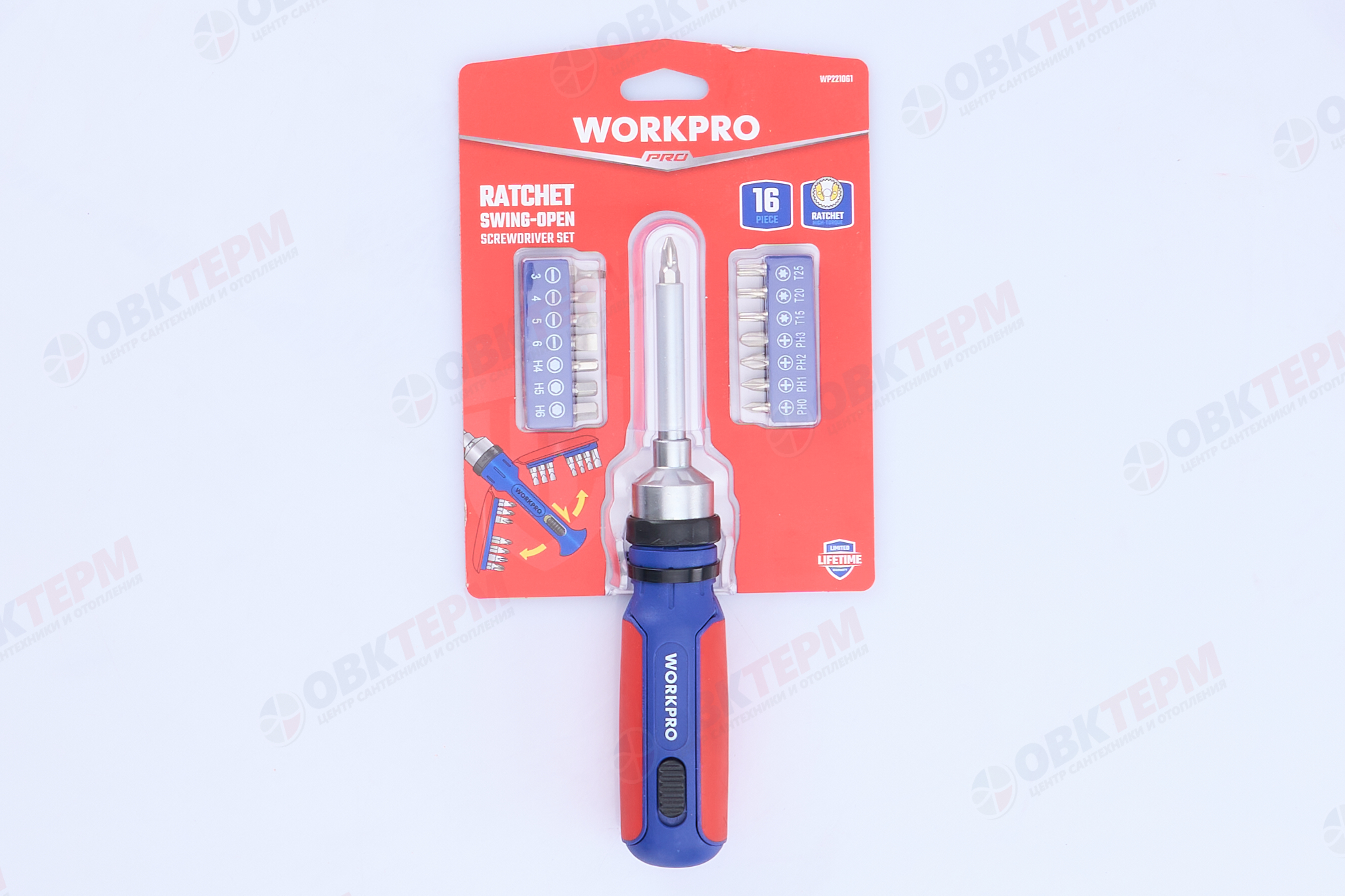 Отвертка с трещоткой и набором бит 15 в 1 WORKPRO, Китай - миниатюра №12