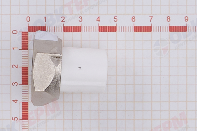 Штуцер для водомера под пломбу 25 * 1"    БЕЛЫЙ PP-R     (RTP)    (160/20) - миниатюра №6