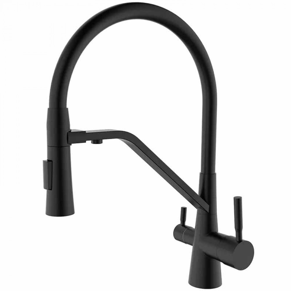 Смеситель д/кухни MIXXUS PREMIUM MAGNET 021 BLACK REFL.BLACK Ø35 (8 шт/ящ) - Изображение №1