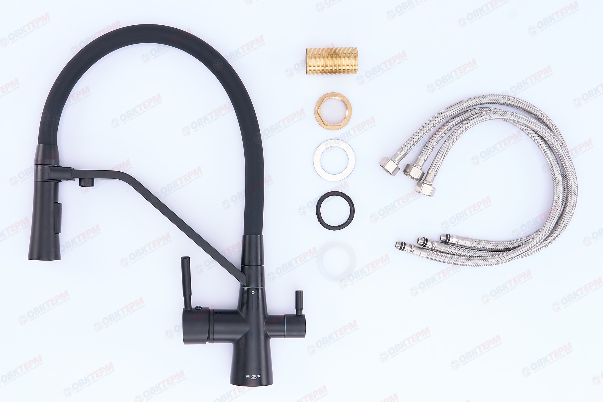 Смеситель д/кухни под ФИЛЬТР MIXXUS PREMIUM MAGNET 021 BLACK REFL.BLACK Ø35 (8 шт/ящ) - Изображение №3