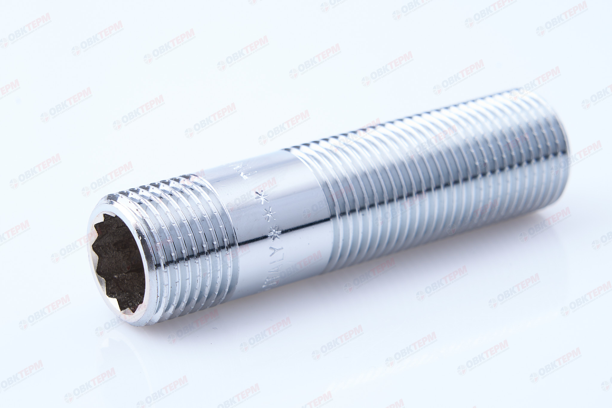 Сгон 1/2" ш/ш  80мм   Хром  TIM   (10шт/100ящ) - Изображение №1