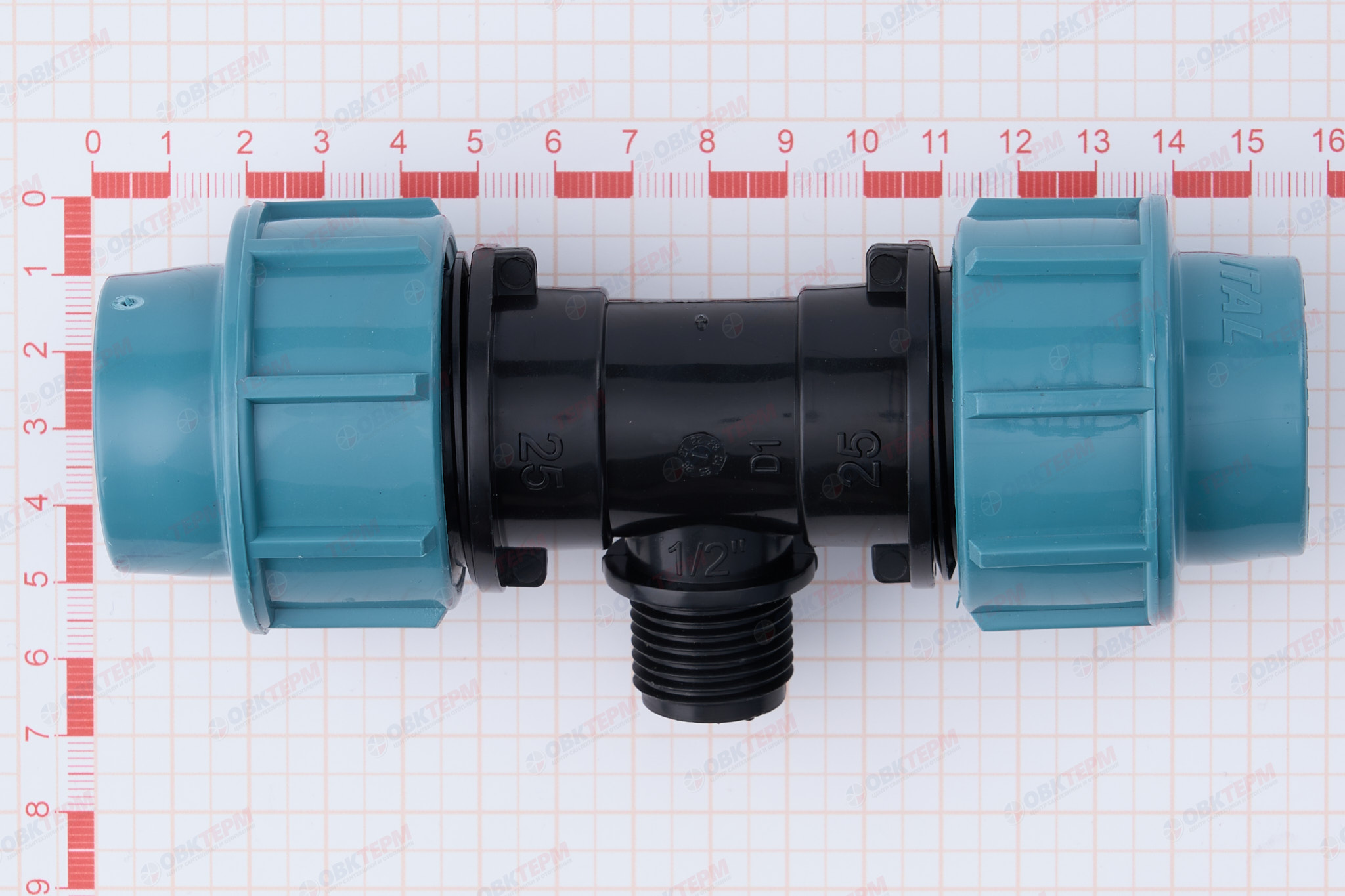 Тройник   25 *  1/2" н * 25   ПНД  ИТАЛ/STR   (120/10шт) - Изображение №2