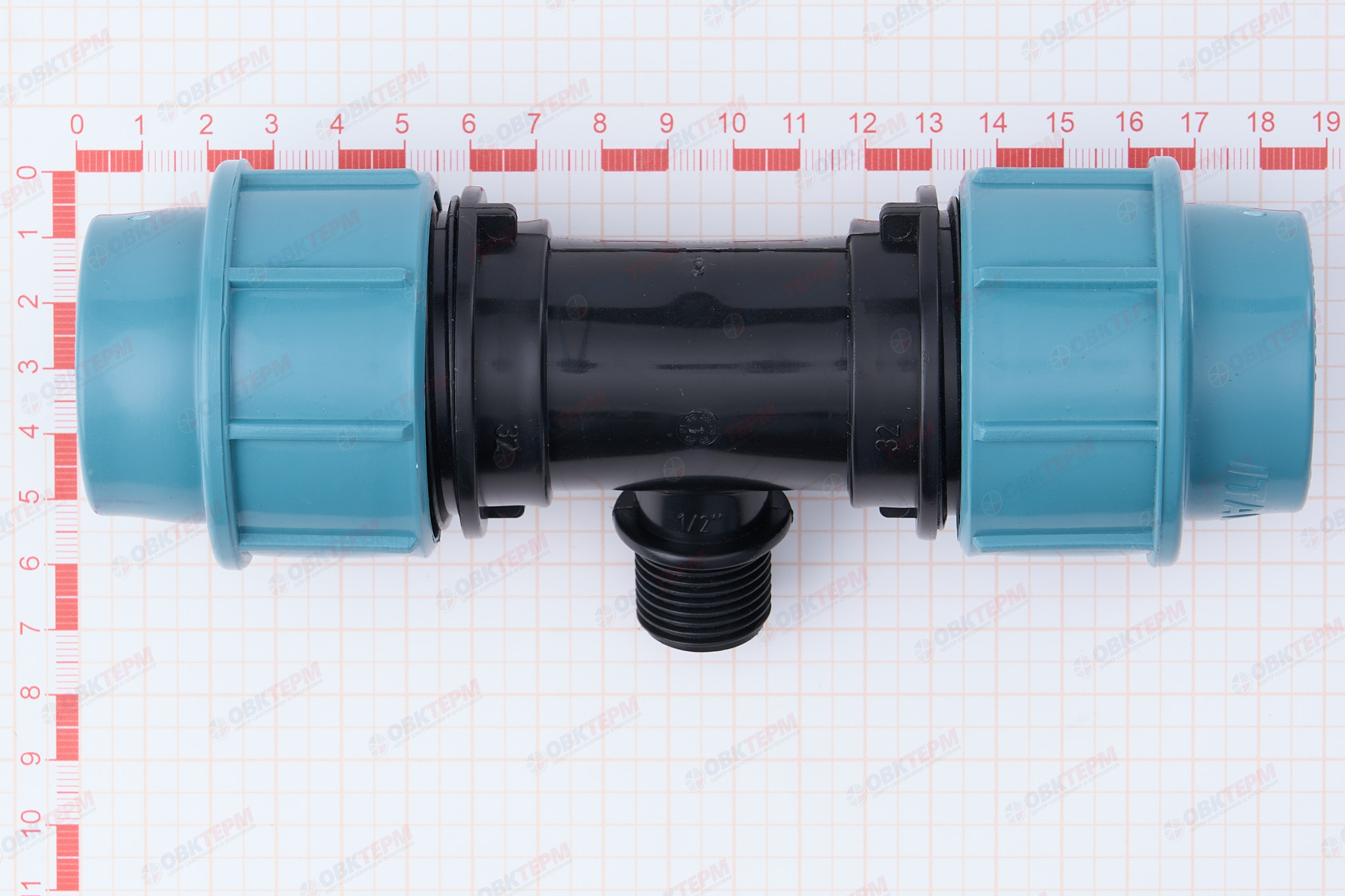 Тройник   32 *  1/2" н * 32    ПНД  ИТАЛ/STR    (96/6шт) - Изображение №2