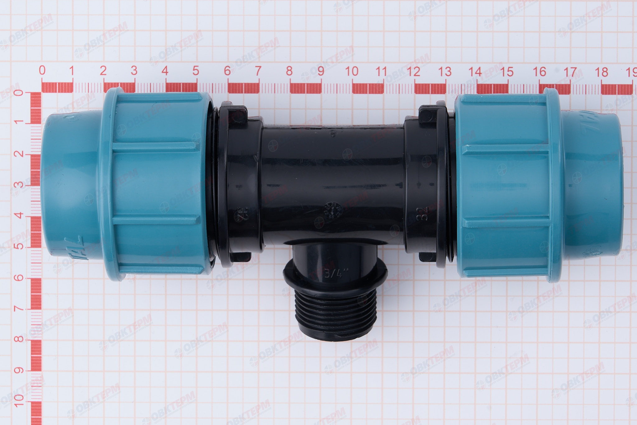 Тройник   32 *  3/4" н * 32    ПНД  ИТАЛ/STR    (90/6шт) - Изображение №2
