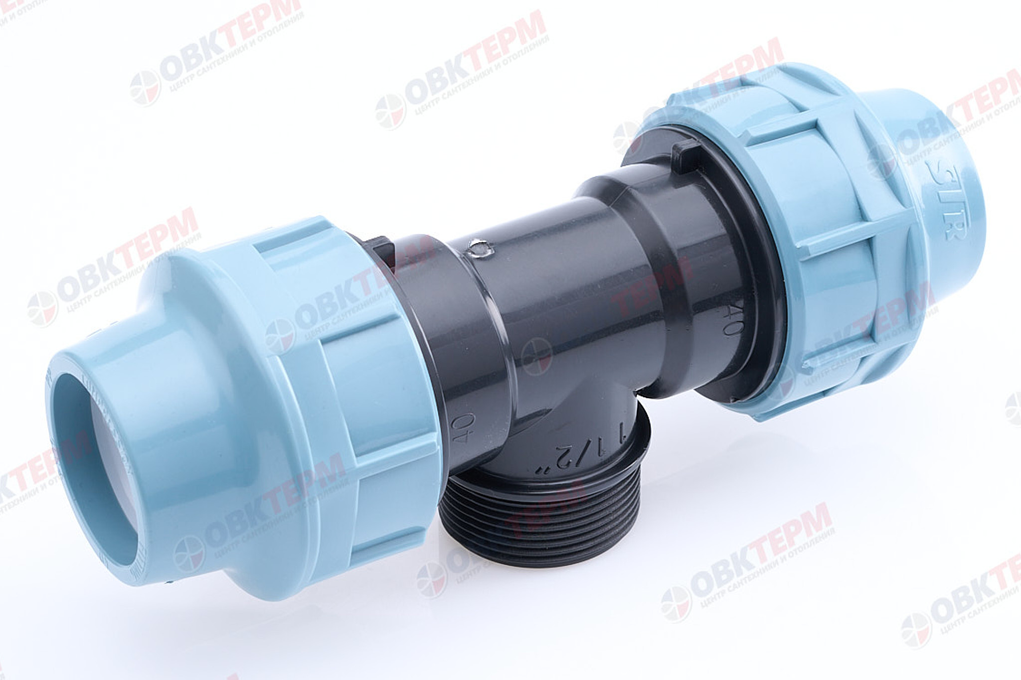 Тройник   40 * 1 1/2"н * 40   ПНД  ИТАЛ/STR   (45/5шт) - Изображение №1