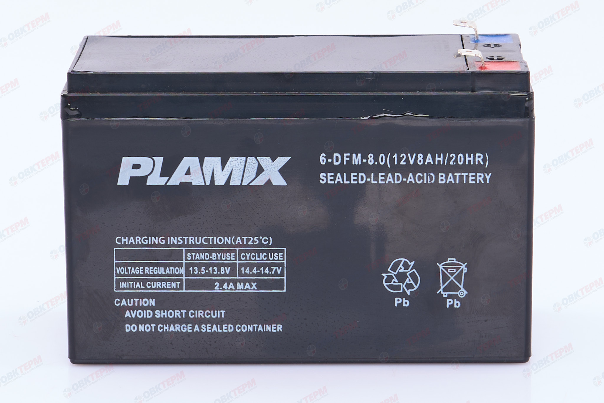 Аккумулятор для опрыскивателя 12V/8AH (10 шт/ящ) PLAMIX ZBS-0 - Изображение №4