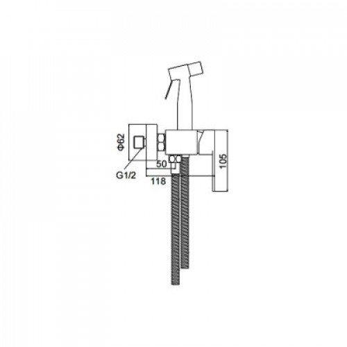 Смеситель д/душа, сатин, с гигиенической лейкой F20801 FRAP - миниатюра №2