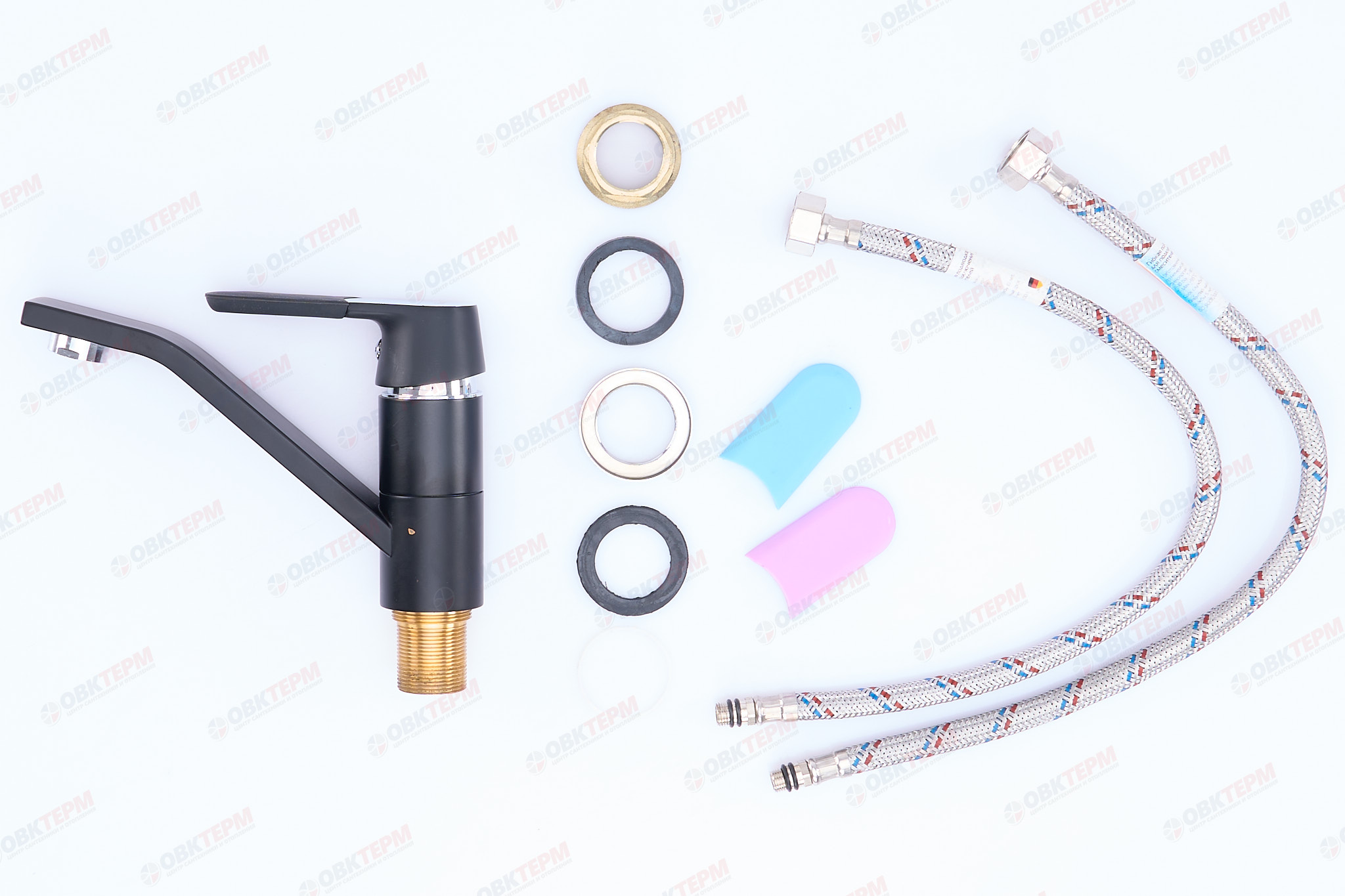 Смеситель д/кухни MIXXUS PREMIUM TIGER 555-15CM  Ø35 на ГАЙКЕ BLACK (10 шт/ящ) - миниатюра №4