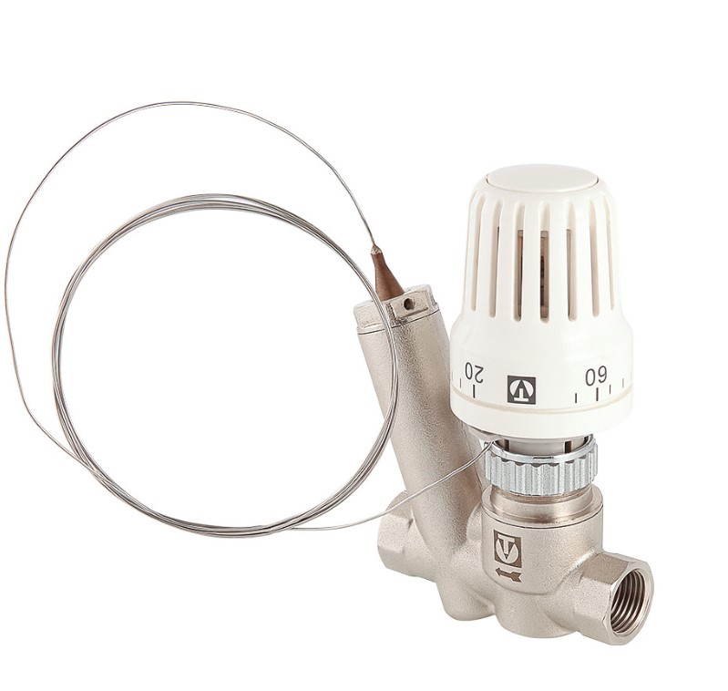 Клапан термостат. c головкой и датчиком темп. Valtec для радиат прям. 1/2   (VT.348.N)       (22/1) - Изображение №1