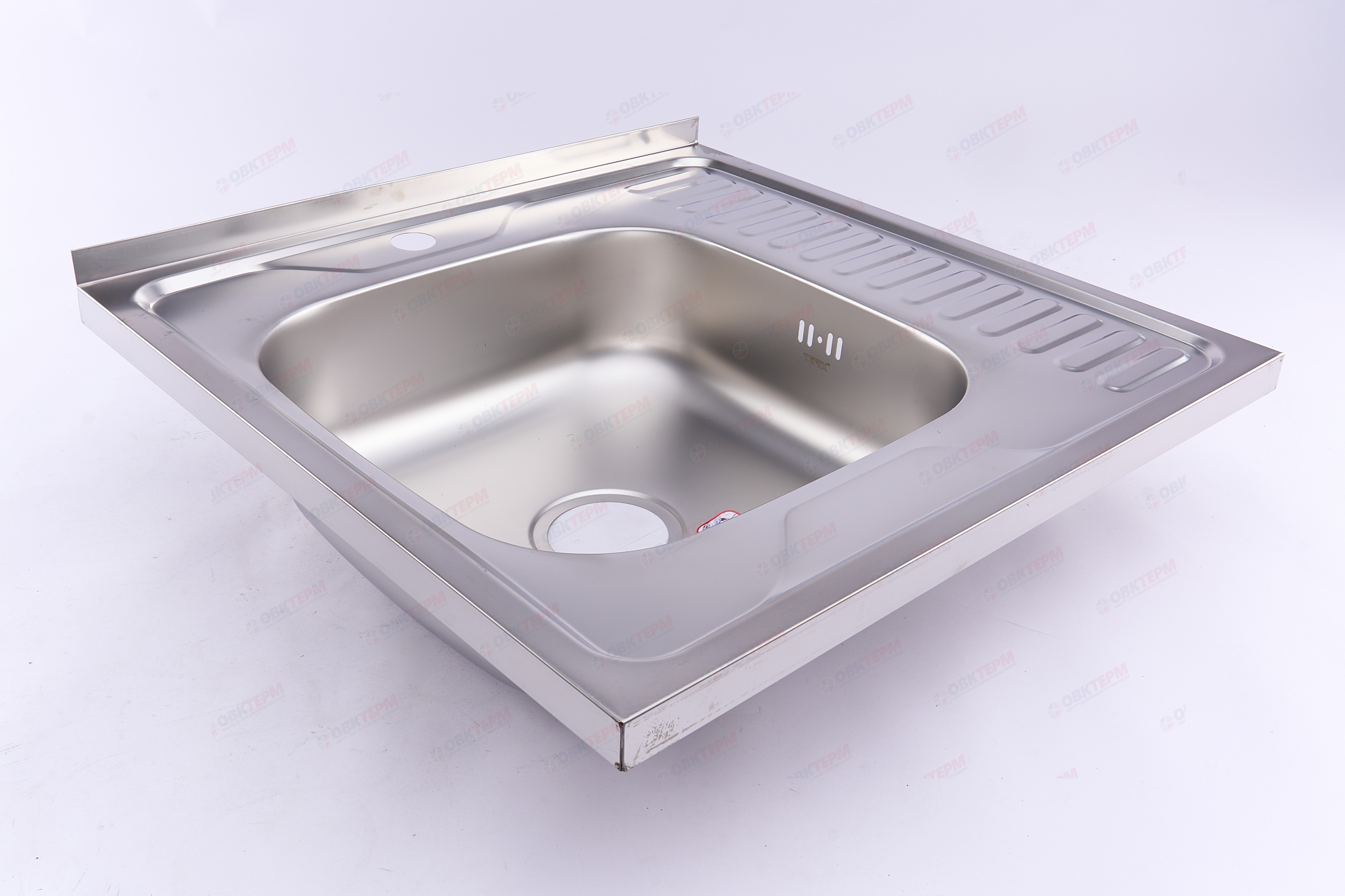 ZERIX мойка Z6060L-06-160E (SATIN) НАКЛАДНАЯ \ с сифоном (10шт/ящ) - Изображение №2