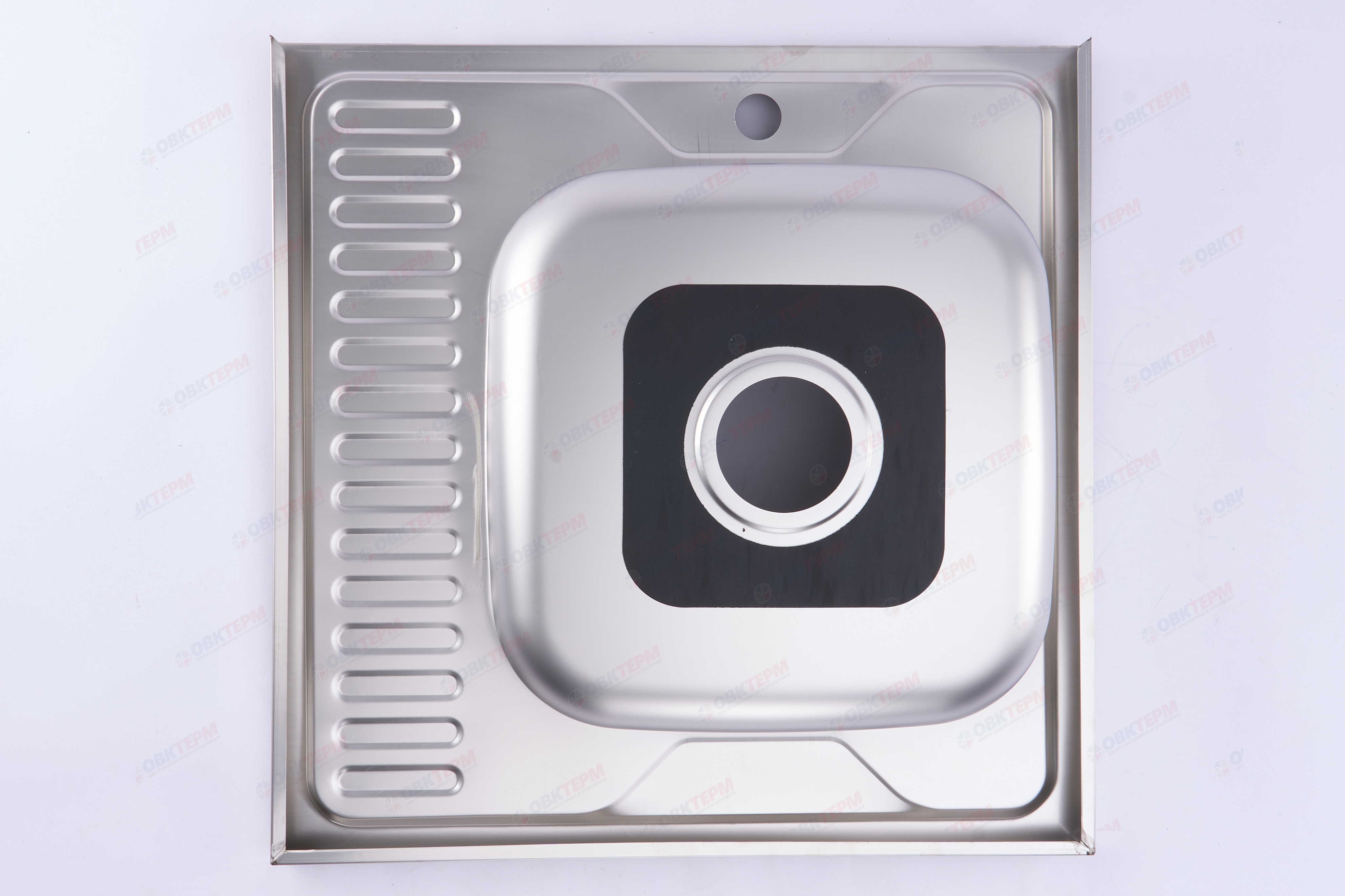 ZERIX мойка Z6060L-06-160E (SATIN) НАКЛАДНАЯ \ с сифоном (10шт/ящ) - миниатюра №6