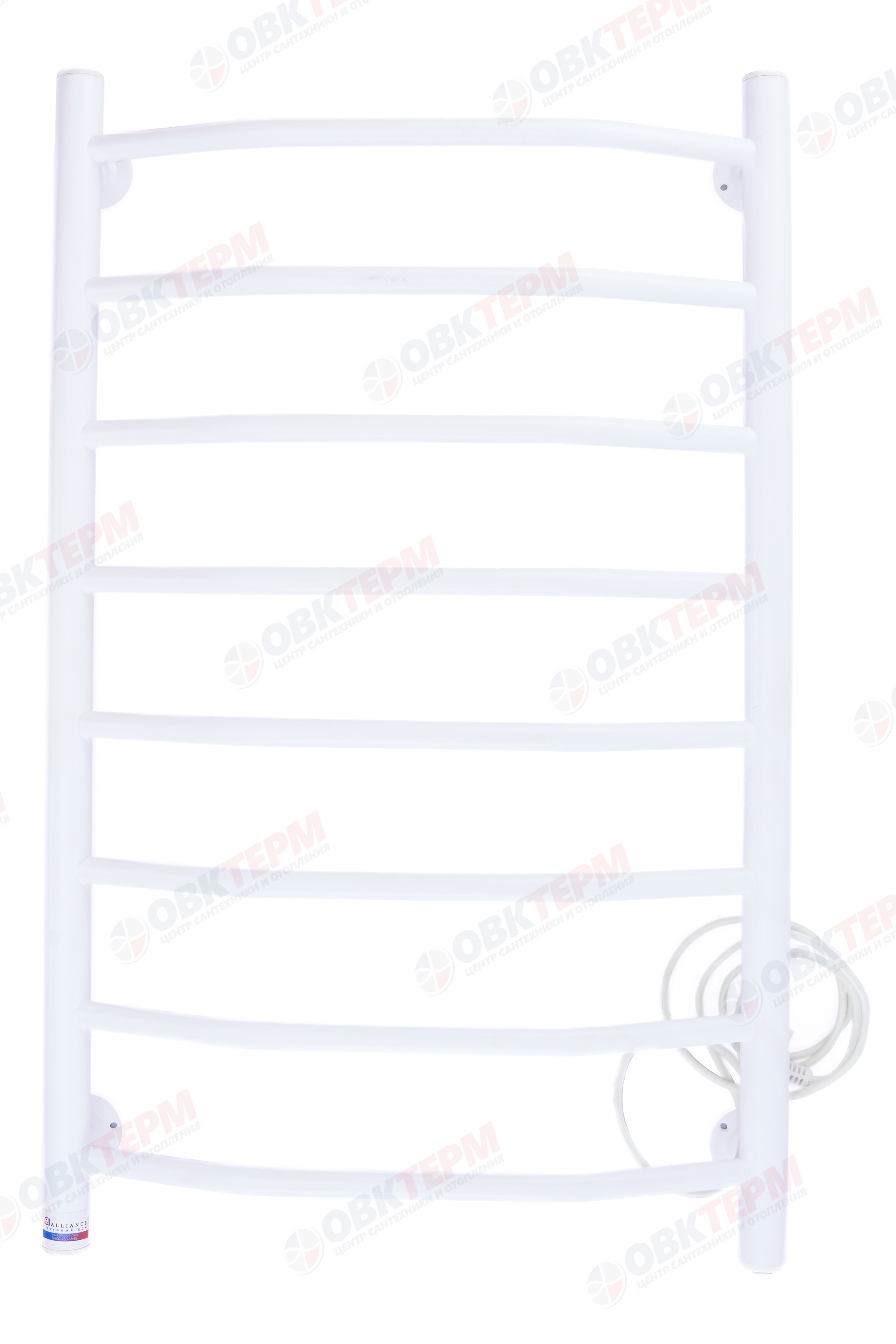 Полотенцесушитель электрический ТДА ЛНК - Э 1" 50 х 80 Л, 8 перекладин, кнопка, Белый АДВ - миниатюра №2