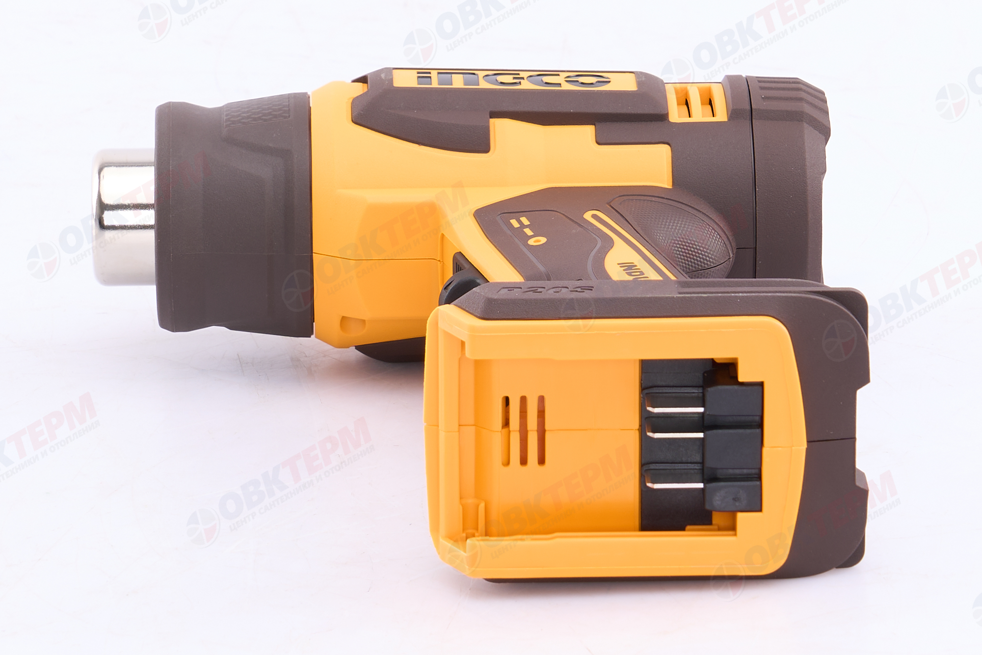 Фен строительный аккум. 20V MAX INGCO INDUSTRIAL (20В, 30-300/30-550°C, ЖК-дисплей, без АКБ и ЗУ) - Изображение №4