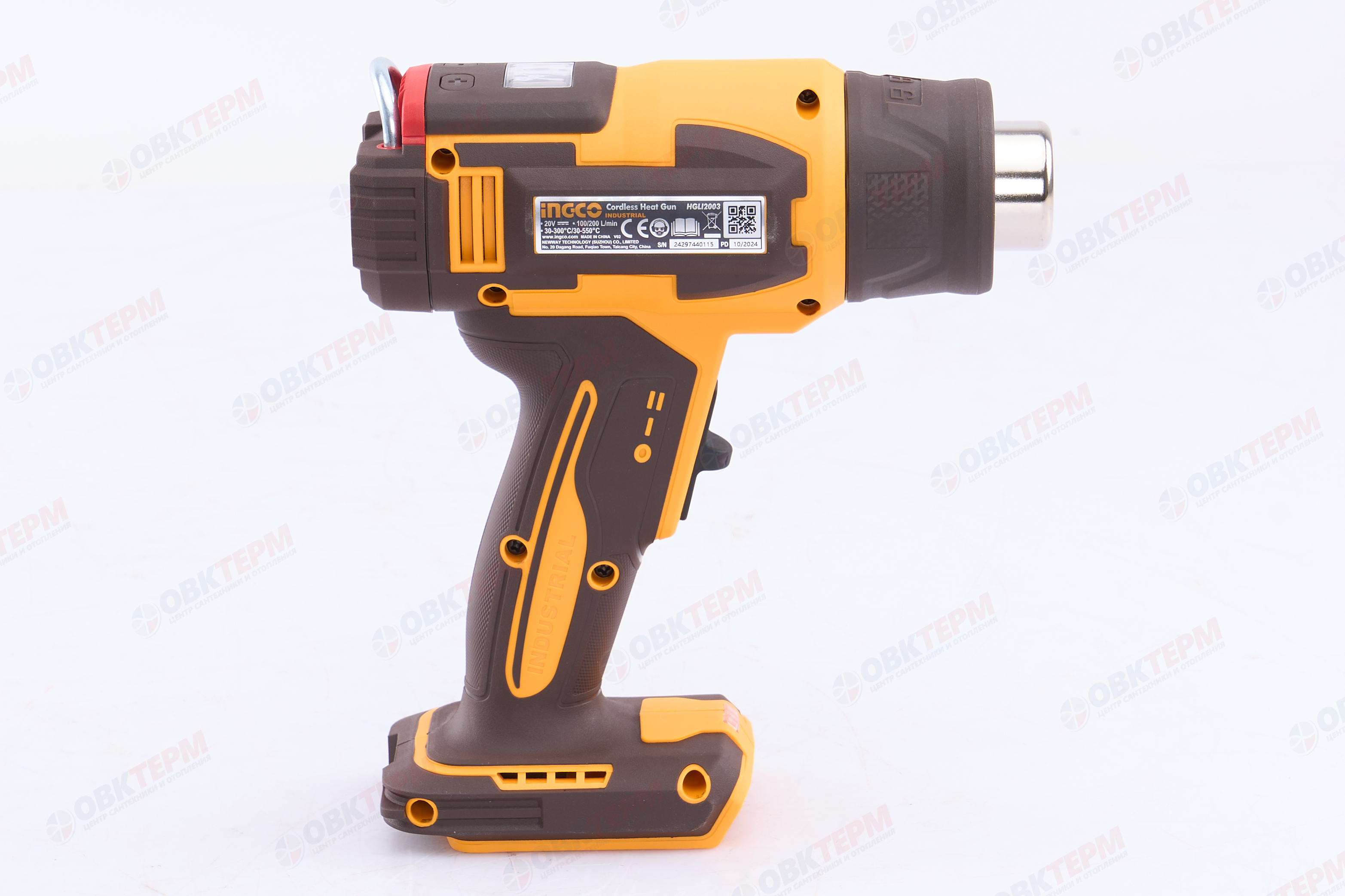 Фен строительный аккум. 20V MAX INGCO INDUSTRIAL (20В, 30-300/30-550°C, ЖК-дисплей, без АКБ и ЗУ) - миниатюра №7