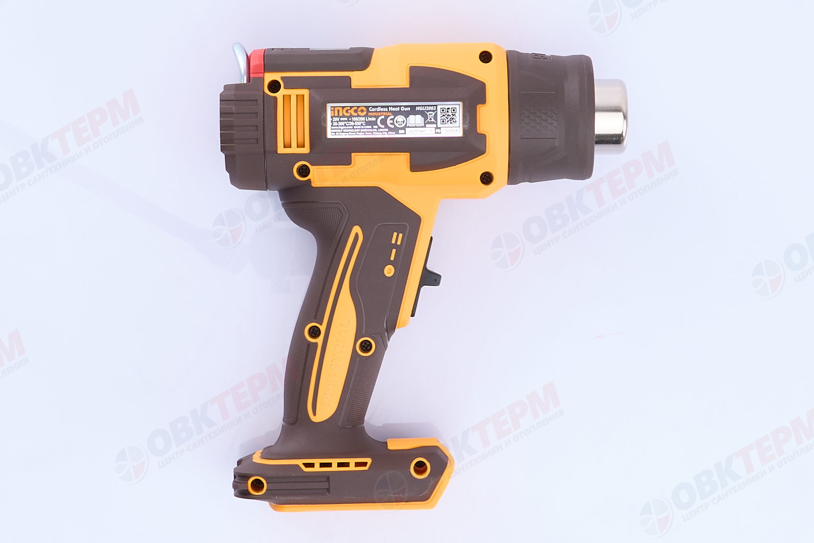 Фен строительный аккум. 20V MAX INGCO INDUSTRIAL (20В, 30-300/30-550°C, ЖК-дисплей, без АКБ и ЗУ) - миниатюра №11