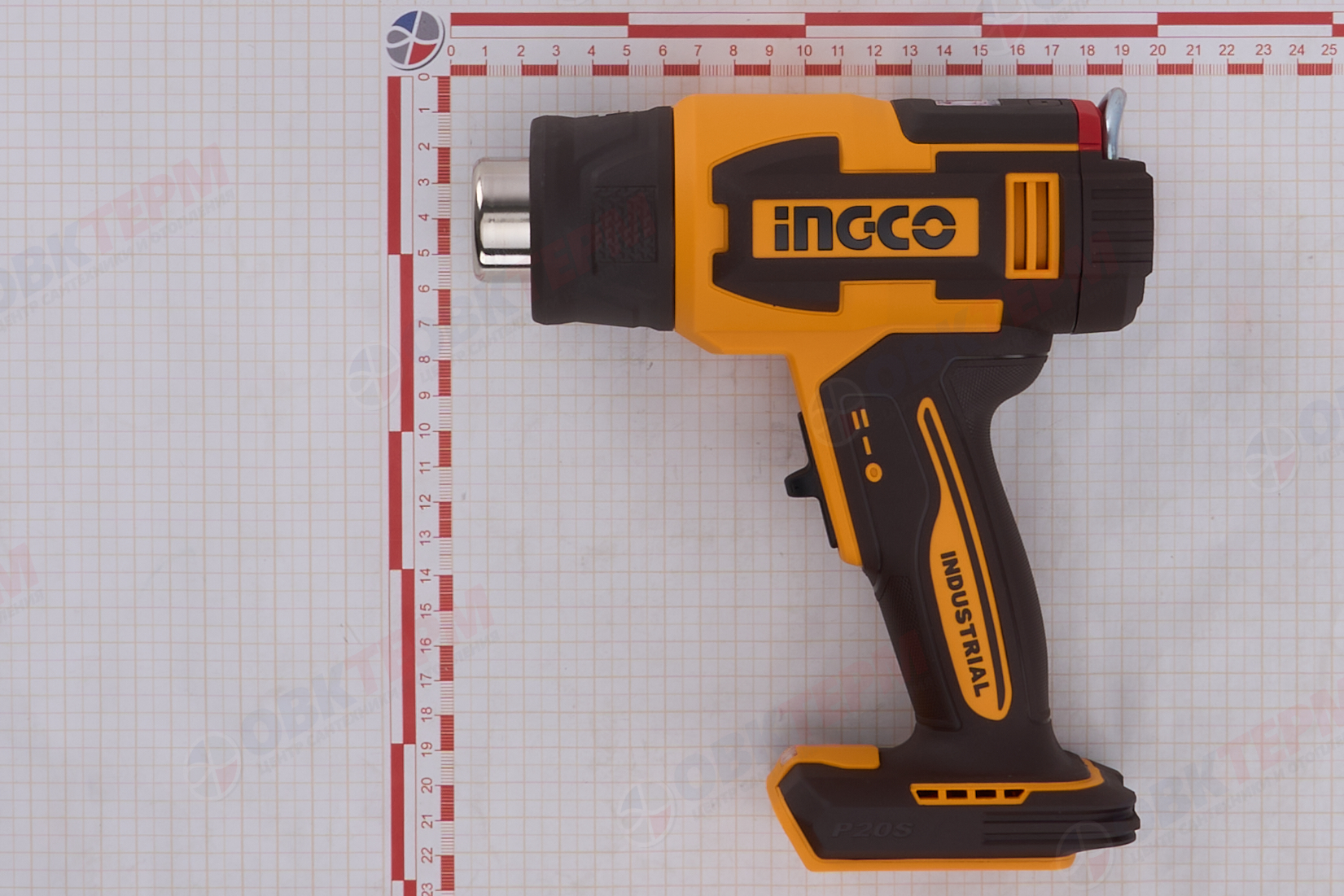 Фен строительный аккум. 20V MAX INGCO INDUSTRIAL (20В, 30-300/30-550°C, ЖК-дисплей, без АКБ и ЗУ) - миниатюра №13