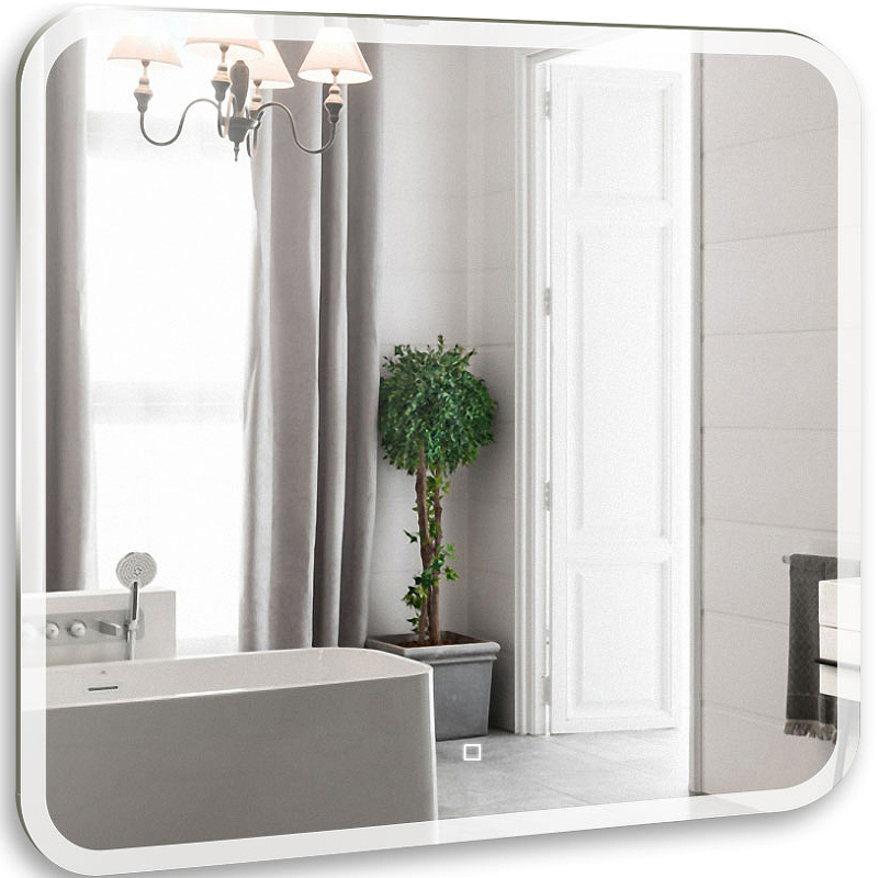 Зеркало  700х690 квадратное с подсветкой Stiv - Lite (сенсор выкл, хол свет) Silver Mirrors - Изображение №2