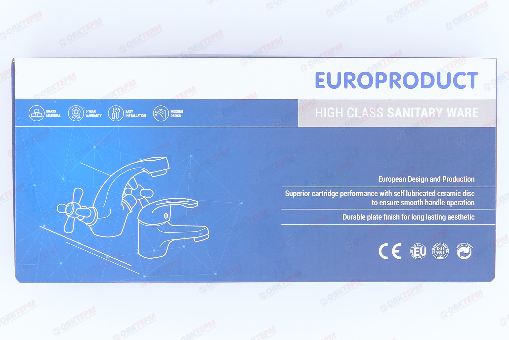 Смеситель д/умывальника EUROPRODUCT AFINA 001 латунь, шпилька (Ø40)  (10 шт/ящ) - миниатюра №6