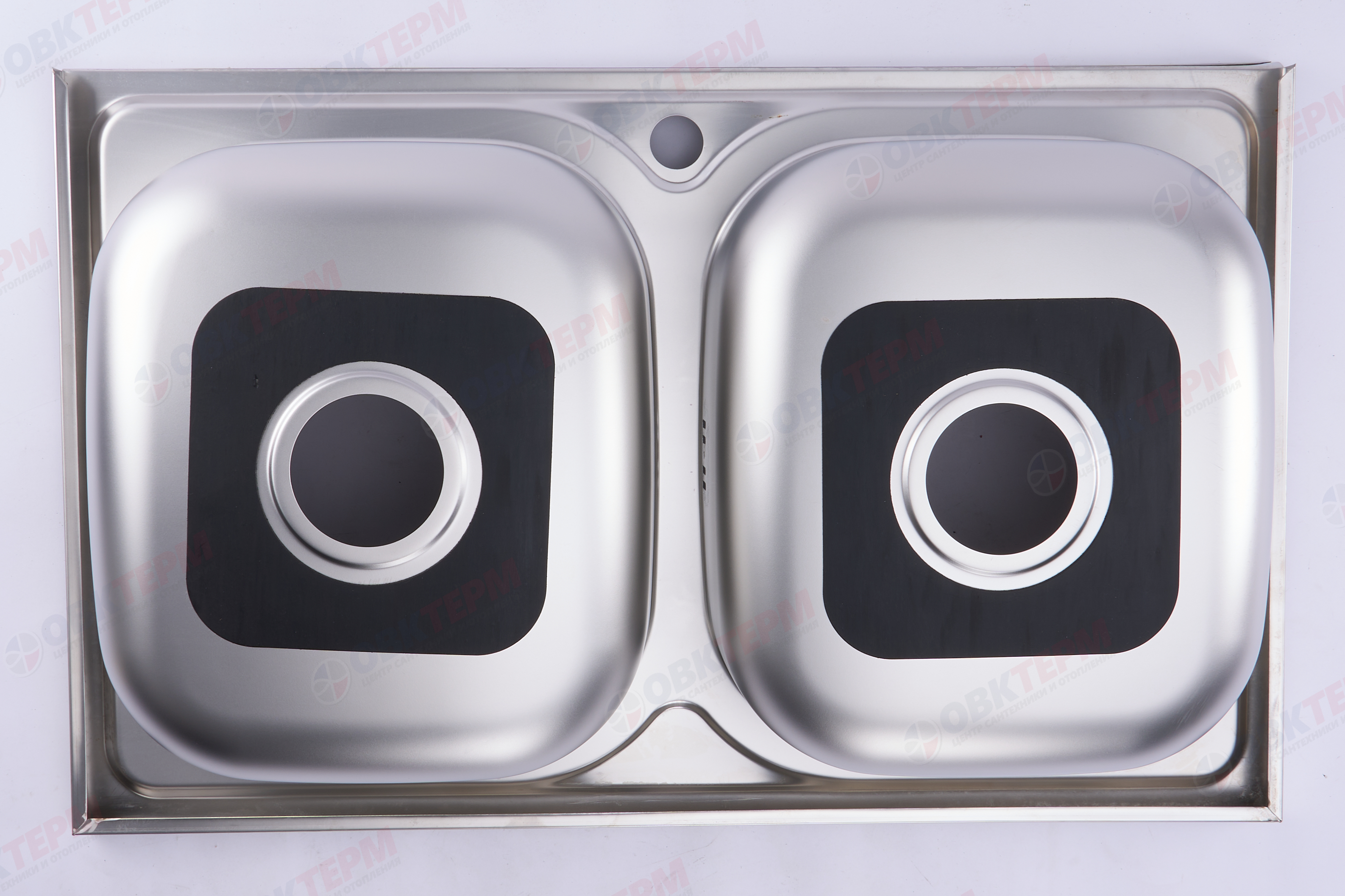 ZERIX мойка Z8050D-08-180E (SATIN) НАКЛАДНАЯ \ с сифоном (7шт/ящ) - миниатюра №6