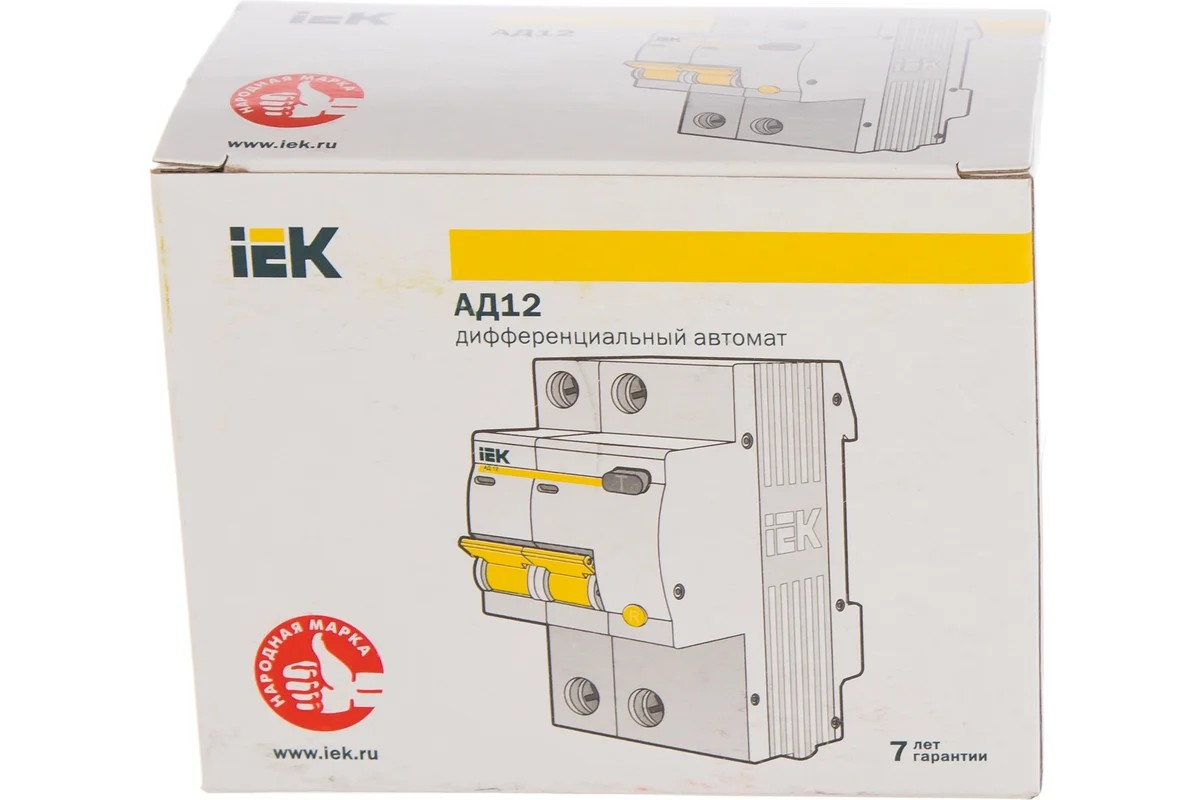 Выключатель автоматический дифференциального тока IEK 2п C 25А 30мА тип AC 4.5кА АД-12 - Изображение №5