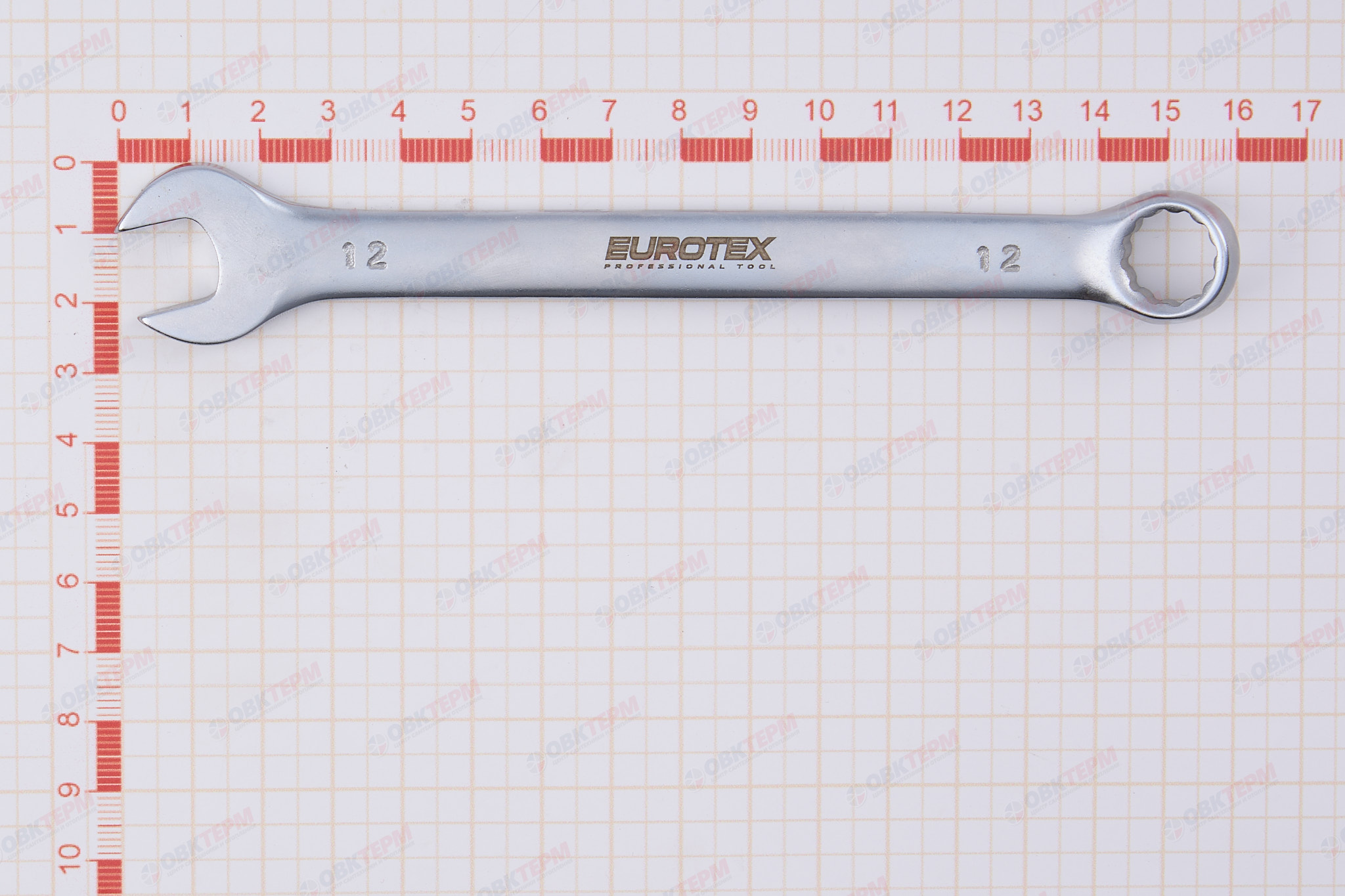 Ключ "EUROTEX" комбинированный CR-V 12 мм матовая полировка - Изображение №5