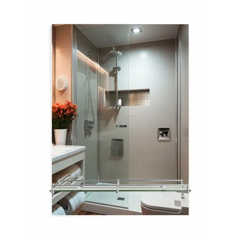 ZERIX SANSA MRZ05-50x70x10 Зеркало настенное прямоугольное с полкой - изображение №1