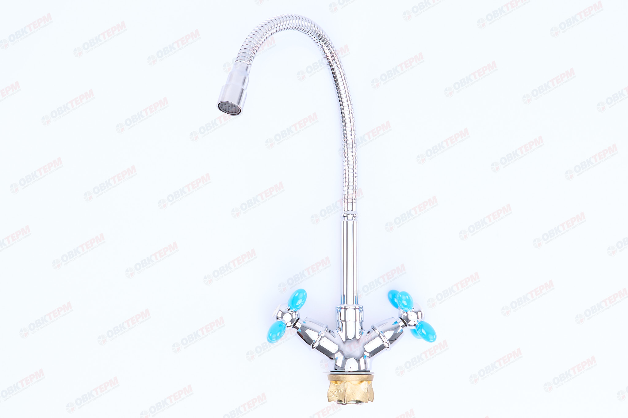 Смеситель д/кухни буксовый ZERIX ROM-011 REFLECTOR LR84310В голубой  (10 шт/ящ) - Изображение №3