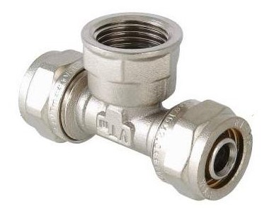 Тройник  обжимной  TIM  20*1/2"в    (5уп/40ящ) - Изображение №1