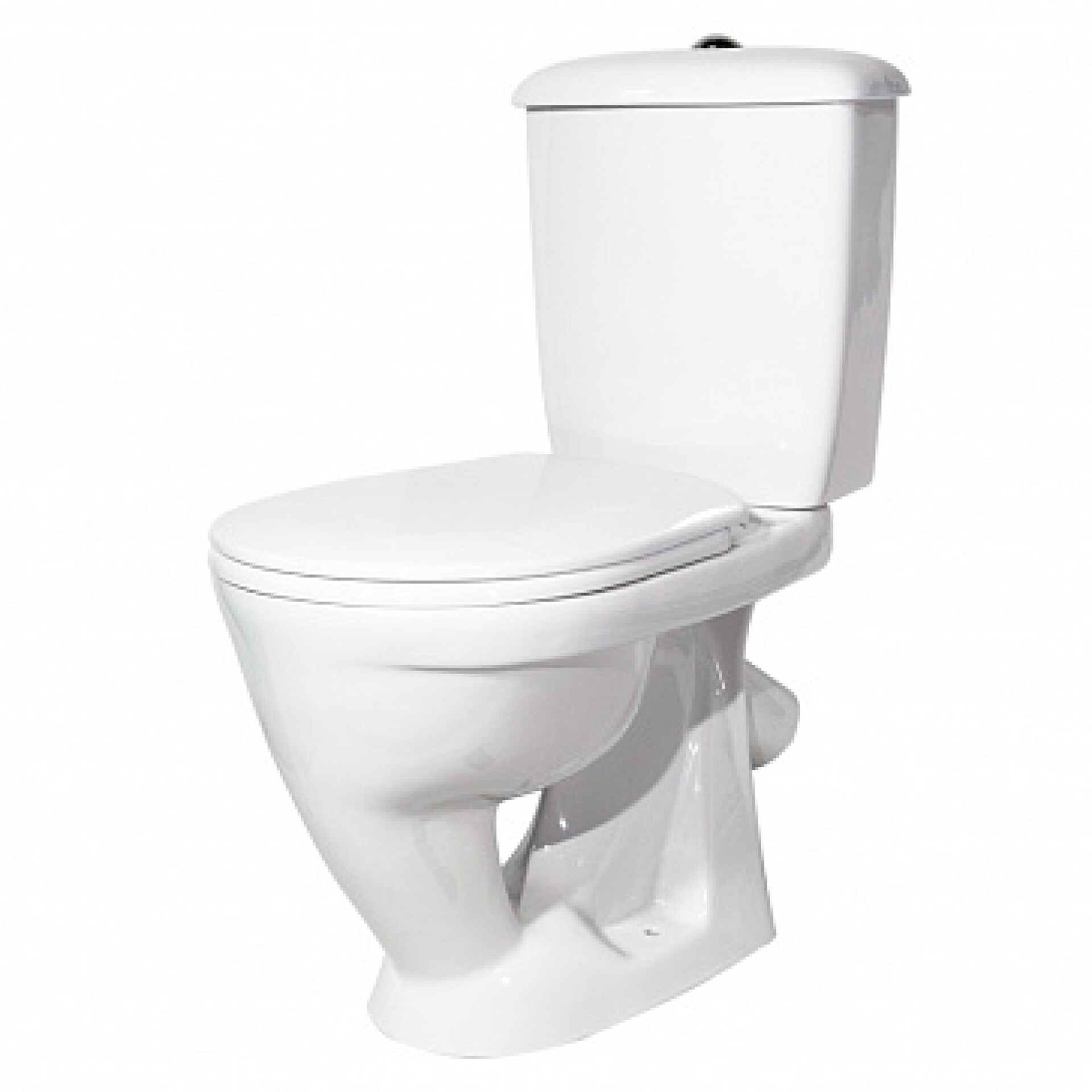 Унитаз-компакт ОК "Радуга" белый (тарельчатый, кос.выпуск,  крышка ПП, ниж., подкл.)  780х600х340 мм - Изображение №1