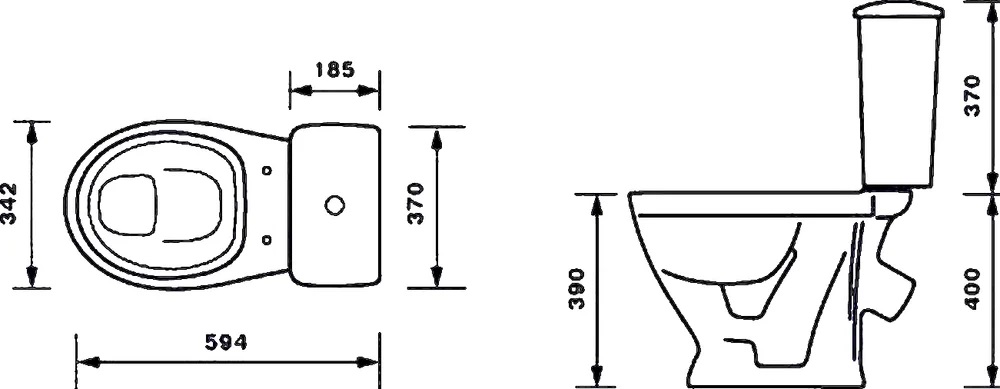 Унитаз-компакт ОК "Радуга" белый (тарельчатый, кос.выпуск,  крышка ПП, ниж., подкл.)  780х600х340 мм - Изображение №3