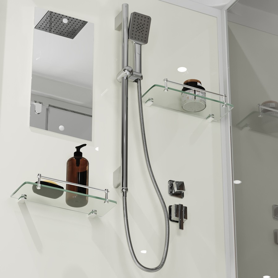 Душ.каб. Niagara Standart ST100/15Q (100х100х215) квадрат,поддон 15см,распашная,проф.белый,3 м - Изображение №3