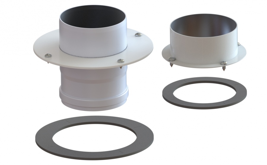 Комплект перехода 75х100 на 80(П)  (Deluxe Pluse Coaxial, Navien Deluxe Coaxial, Navien SMART) - Изображение №1
