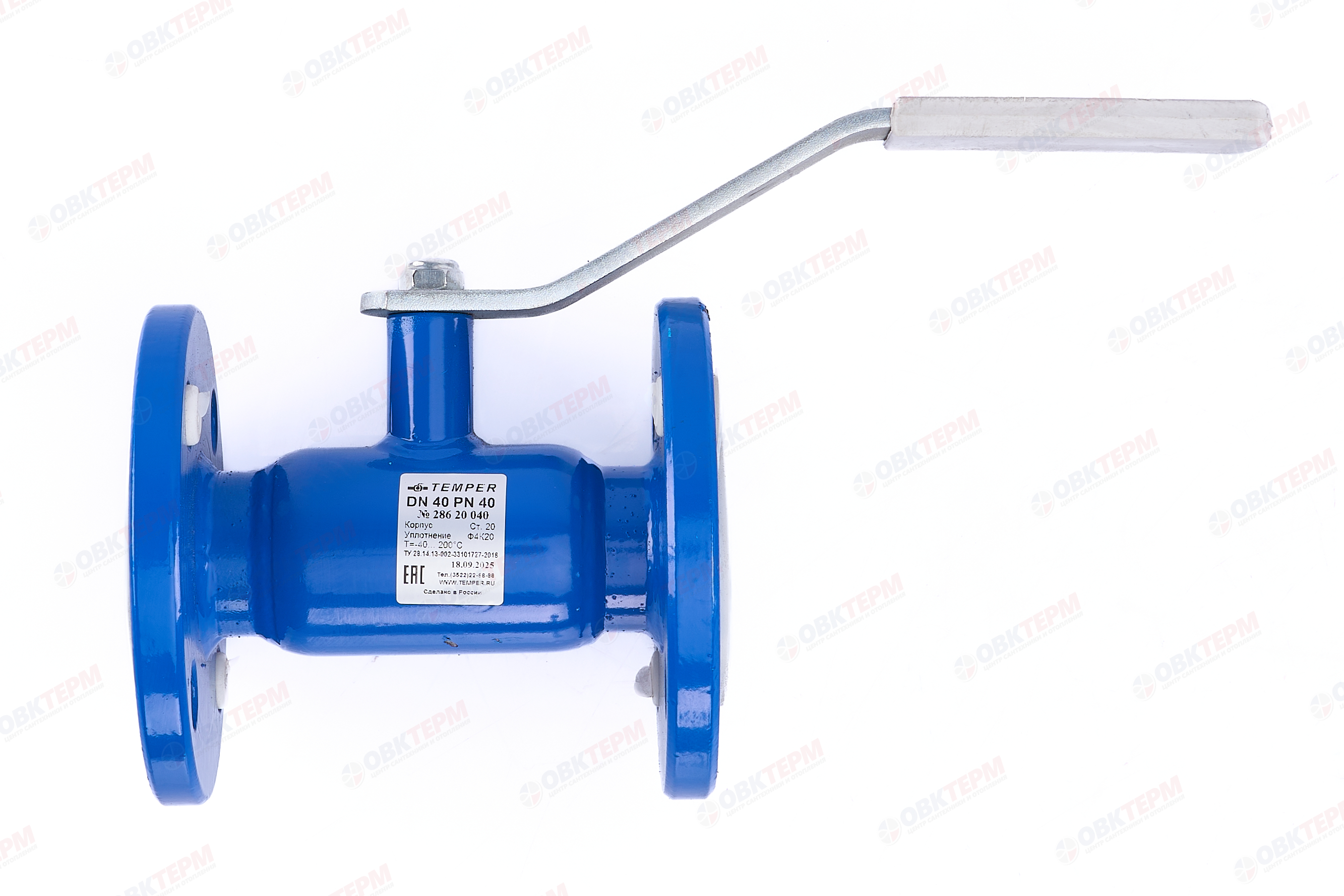Кран шаровый Temper  40 PN16    фланцевый     (L - 165мм) - Изображение №2