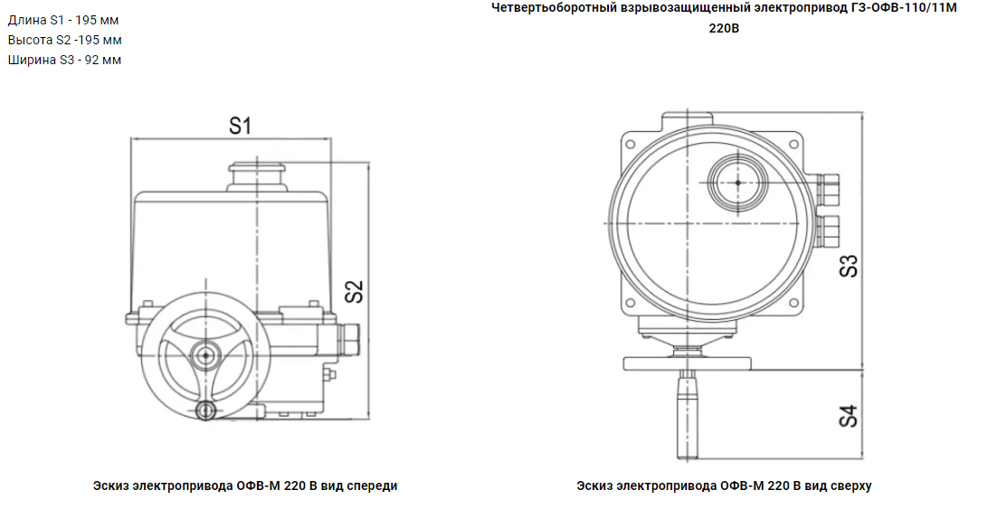Электропривод ГЗ-ОФВ-110/11М 220В (под батерфляй ДУ150) - Изображение №4