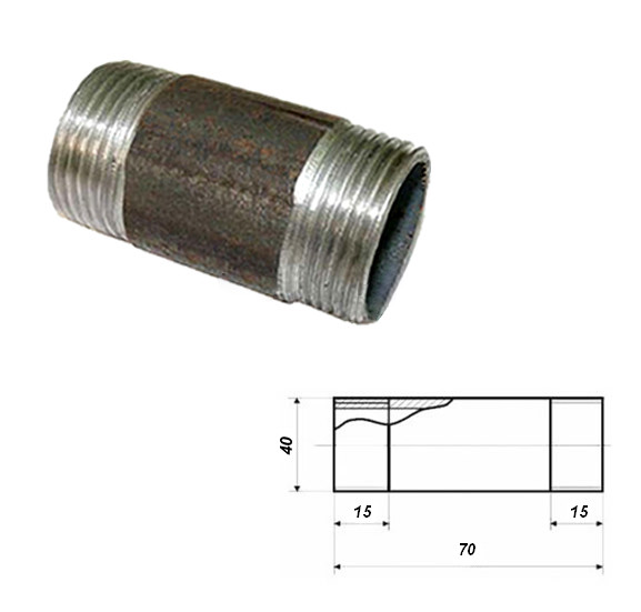 Ниппель    д.40     1 1/2 " стальной      (150) - изображение №1