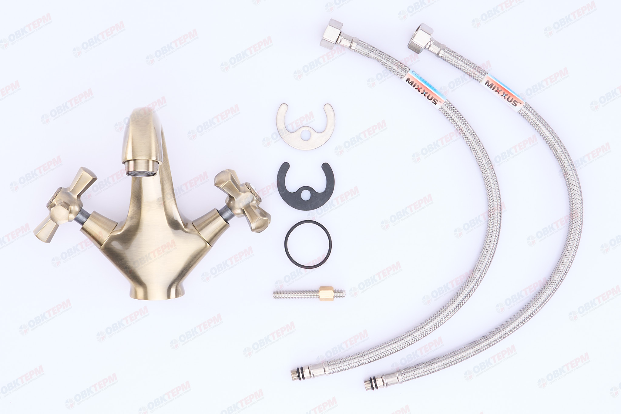 Смеситель д/умывальника буксовый MIXXUS PREMIUM RETRO BRONZE-161 (10 шт/ящ) - Изображение №3