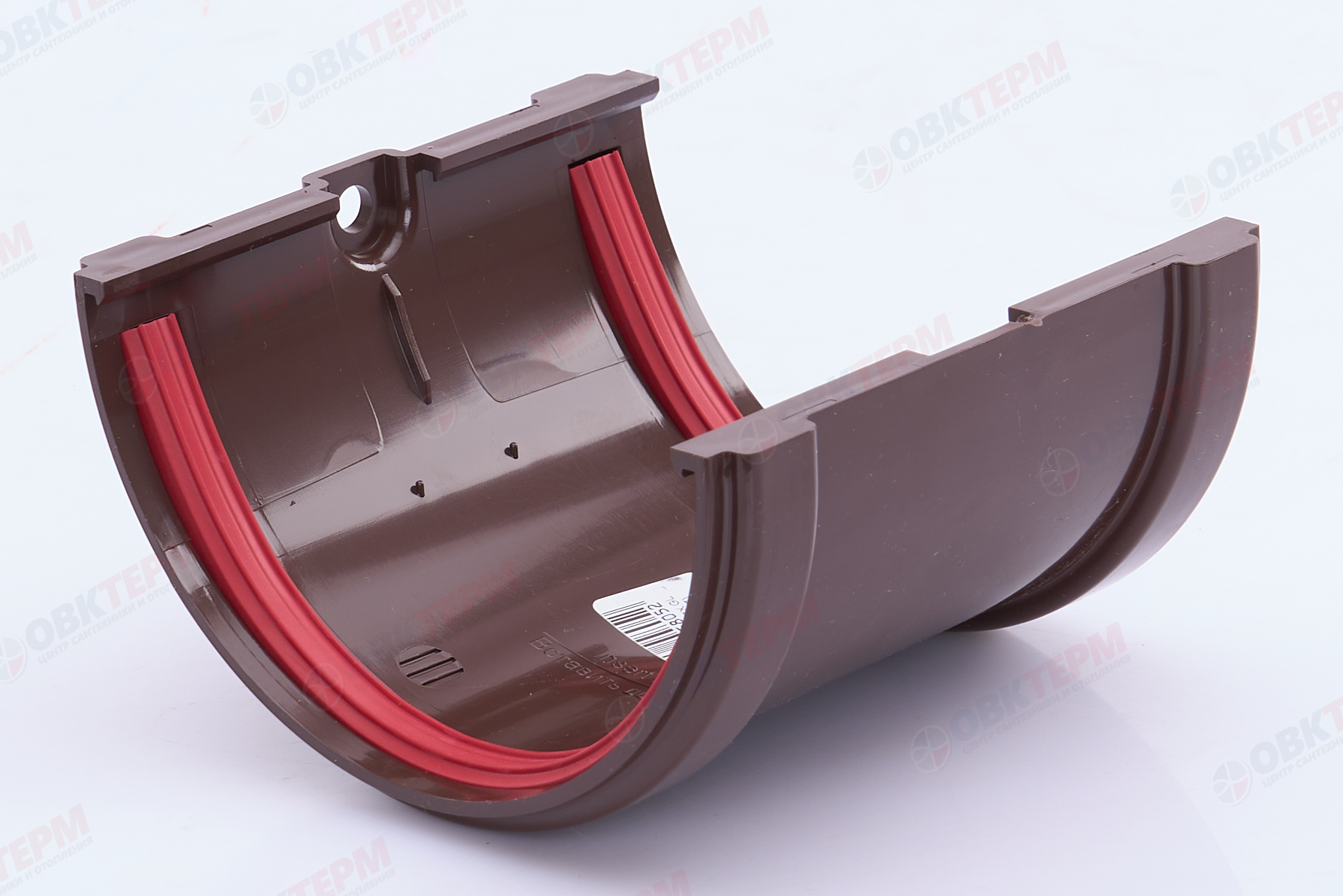 Соединитель желобов Классика 120 ПВХ Grand Line шоколадный (RAL 8017) (уп. 48шт) - Изображение №2